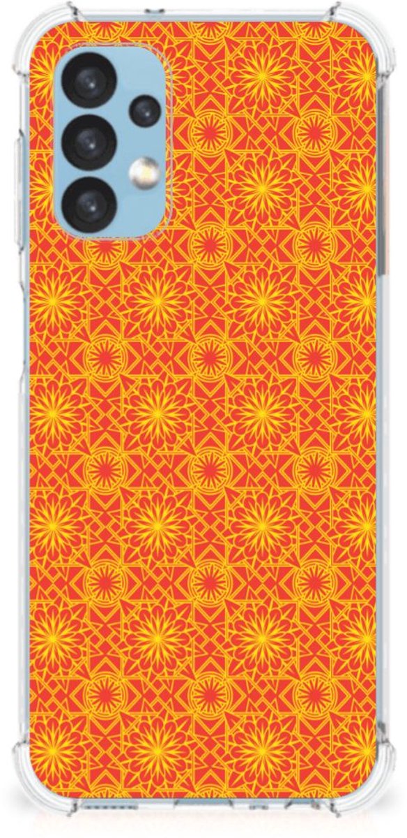 Samsung Galaxy A13 (4G) Doorzichtige Silicone Hoesje Batik Oranje