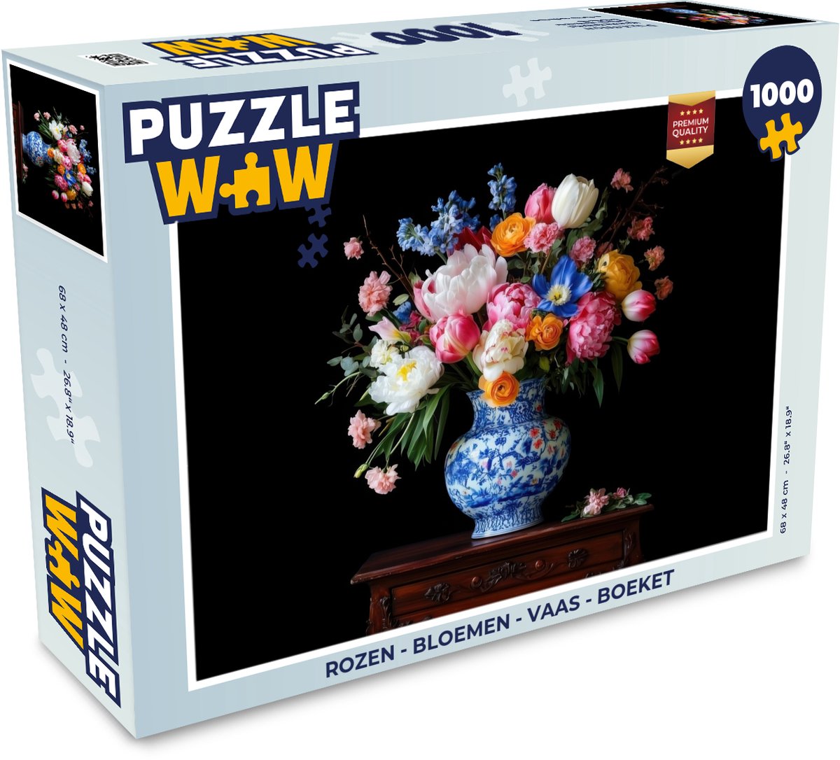 Puzzel Rozen - Bloemen - Vaas - Boeket - Legpuzzel - Puzzel 1000 stukjes volwassenen
