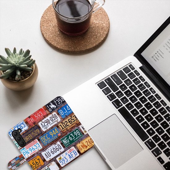 PU Premium Housse pour Samsung Galaxy S23 Plus Portefeuille Plaques D'Immatriculation