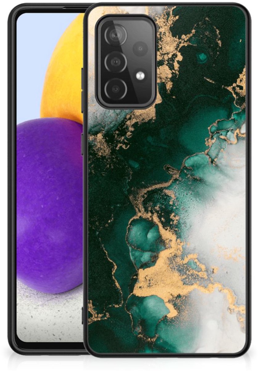 Marmeren Print Telefoonhoesje voor Samsung Galaxy A72 (5G/4G) Marmer Groen