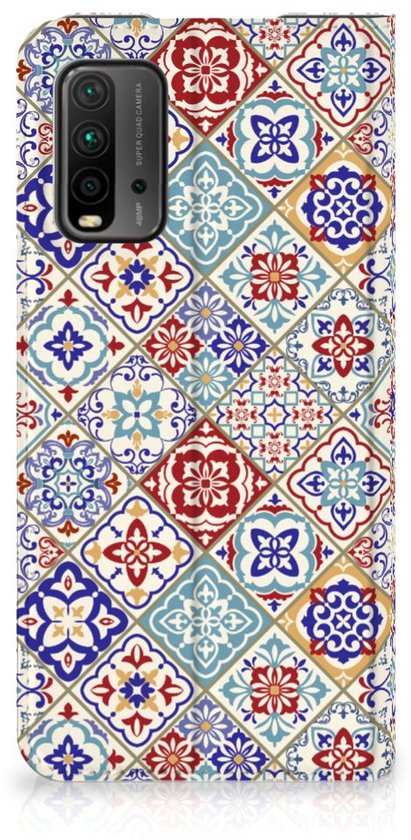 Étui pour téléphone portable Xiaomi Poco M3 | Étui à livres Redmi 9T avec couleur de carrelages photo