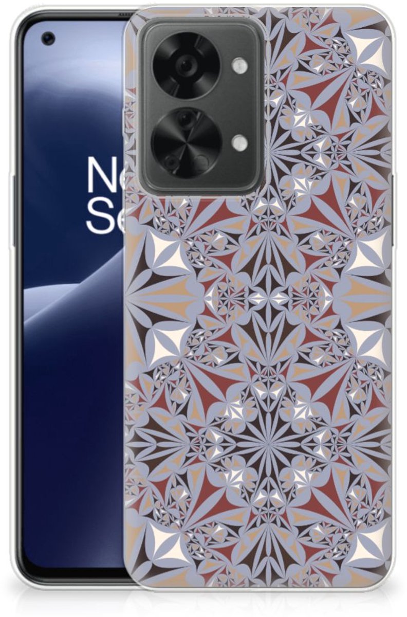 OnePlus Nord 2T TPU Siliconen Hoesje Flower Tiles