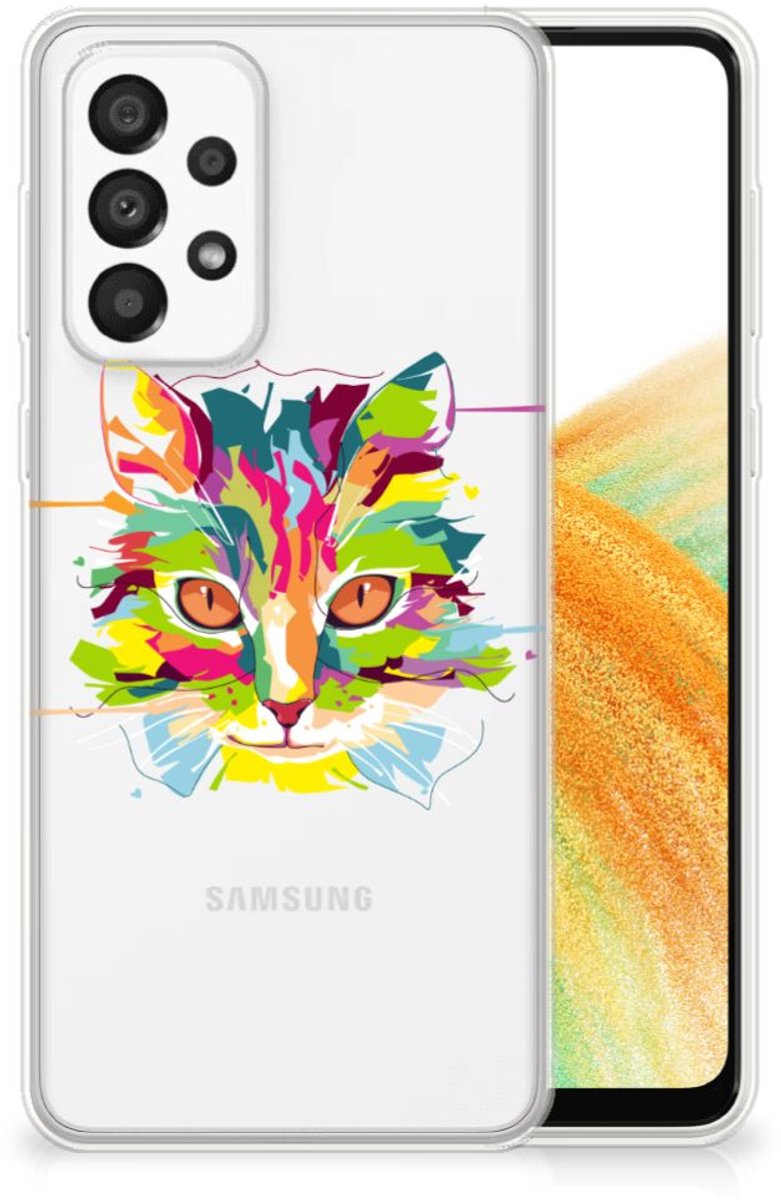 Samsung Galaxy A33 5G Telefoonhoesje met Naam Cat Color