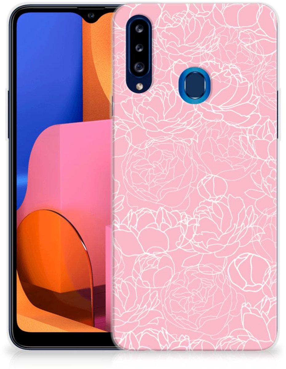 Samsung Galaxy A20s TPU Case White Flowers