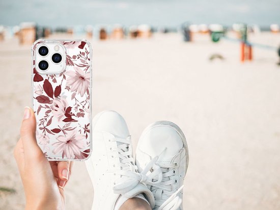 Coque antichoc Apple iPhone 14 Pro Max Coque pour téléphone portable avec bord transparent Aquarelle Fleurs