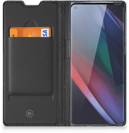 Coque Téléphone OPPO Find X3 Neo Magnet Case Wood Blue