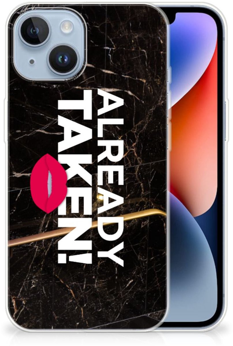 Apple iPhone 14 Siliconen hoesje met naam Already Taken Black
