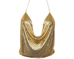 Elegante metalen dames crop top - sexy club backless - Goud