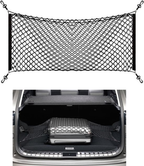 THAR Kofferbaknet Auto – Elastisch Bagagenet 55x120cm – Incl. Haken