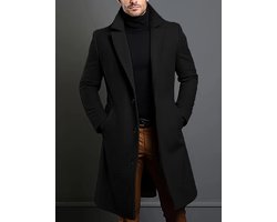 Herens Blazer van Effen Fleece met Inkeping Revers en Schuine Zakken, Lange Mouwen Jas voor Casual en Zakelijk Dragen, Ideaal voor Herfst/Winter, Huidvriendelijk, Slijtvast Materiaal