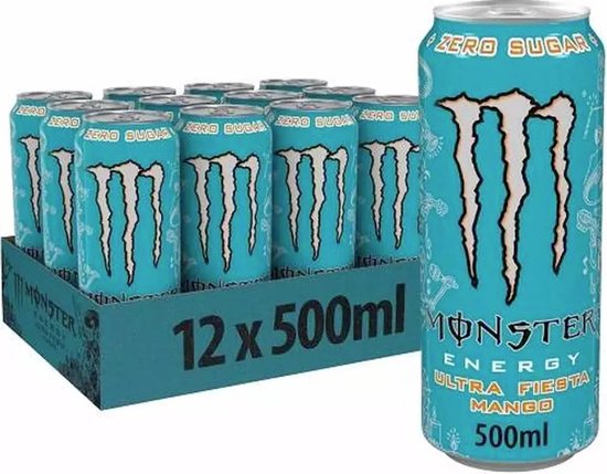Foto: Monster energy ultra ultra fiesta mango pre workout 12 blikjes 12x500 ml 
