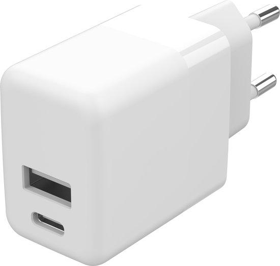 imoshion USB C / USB A Adapter 20W - Oplader - Snellader - USB C Lader - Universeel - Wit