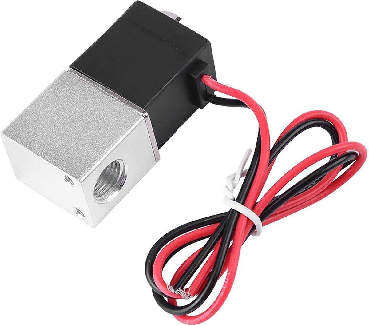 Elektrisch magneetventiel van aluminium, pneumatisch, normaal gesloten, DC 12 V