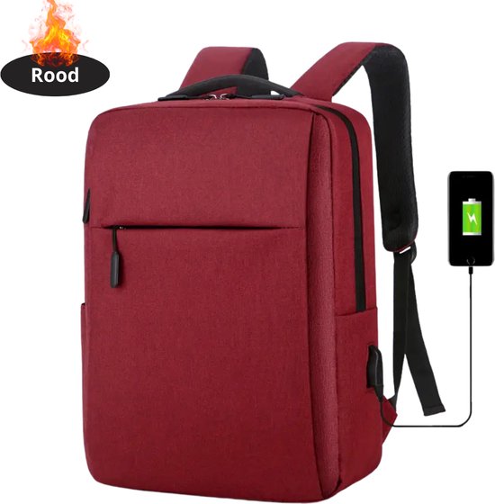 Sacoche pour ordinateur portable Livano résistante aux rayures - Housse pour ordinateur portable - Sac à dos - Sac à bandoulière - Sac pour ordinateur portable - Sac de bureau - Femme et homme - Rouge