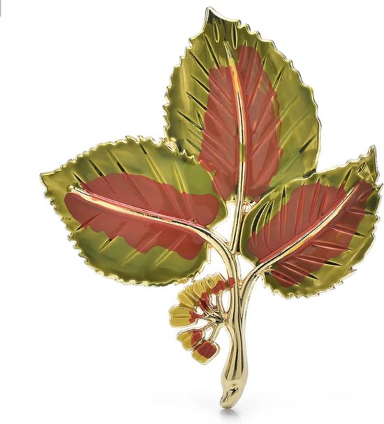 Foto: N3 collecties emaille bladeren nieuwe ontwerp planten broche voor vrouwen unisex