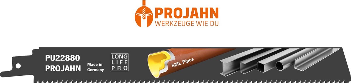Reciprozaagblad 205mm 1 stuk - carbide vertanding, geschikt voor roestvrij staal, zeer hard metaal en non-ferrometalen