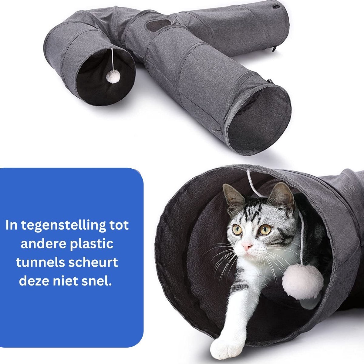 Kattentunnel - Speeltunnel Kat - Opvouwbaar — afbeelding 5