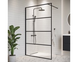 Badplaats Douchewand Essos 100 x 200 cm - Zwart – Inloopdouche 8 mm Veiligheidsglas