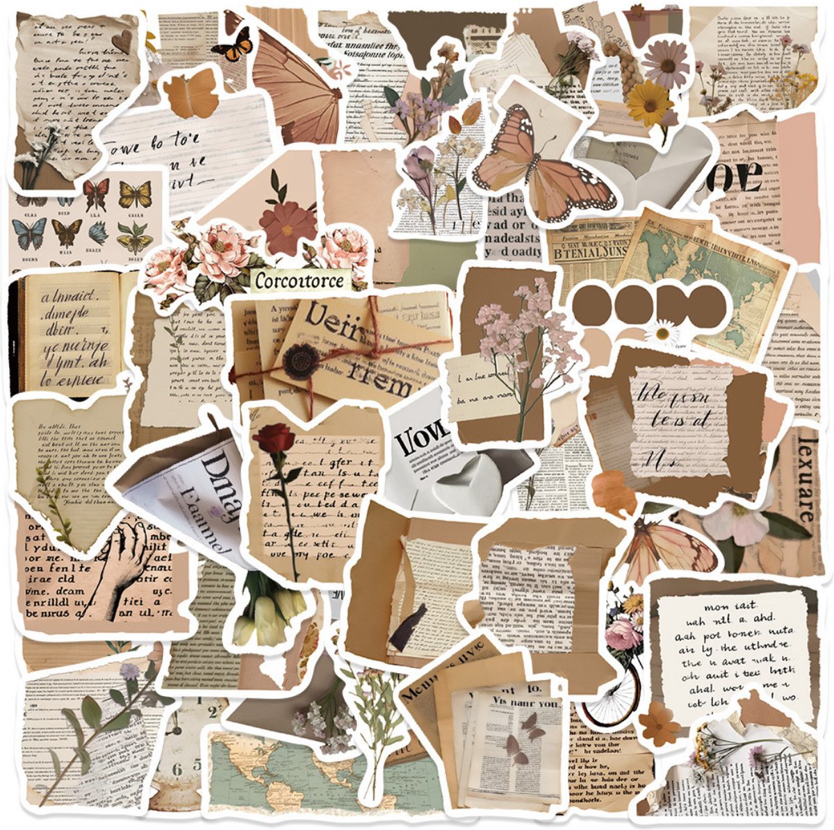 RENALUX Journal Stickers - Journaling Producten - Stickers Volwassenen - Stickers Bullet Journal - Stickerboek - Stickervellen - Journal Spullen - Journal Stickerboekje - Retro Stickers - 202 Stickers — afbeelding 12