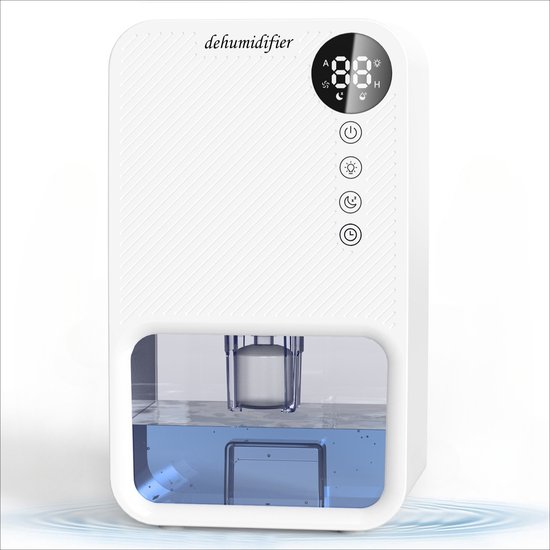 Foto: Luchtontvochtiger 300ml per dag automatische uitschakeling 7 kleuren led verwijdert schimmel vocht stil compact ideaal voor slaapkamer woonkamer badkamer kelder wit