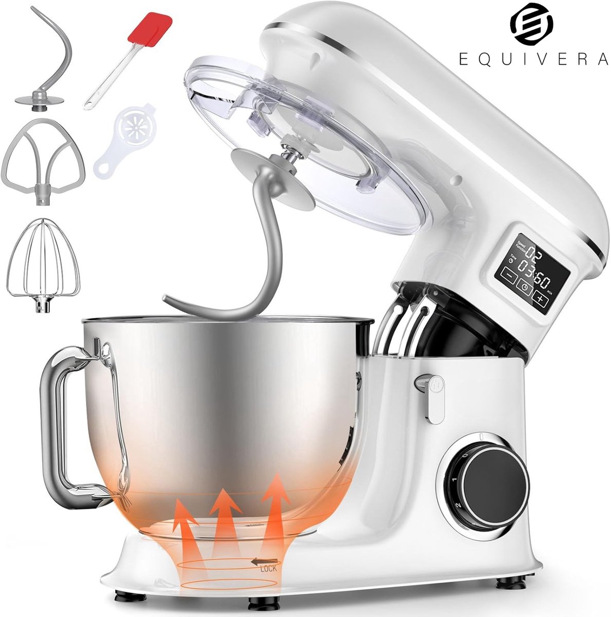 Equivera Deegmachine - Kneedmachine - Deegmixer - Keukenmixer - Keukenmachine