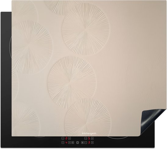 KitchenYeah® Protection plaque induction 60x52 cm - Japandi - Beige - Moderne - Protege plaque de cuisson - Couvre plaque induction - Protecteur d'induction - Cuisine