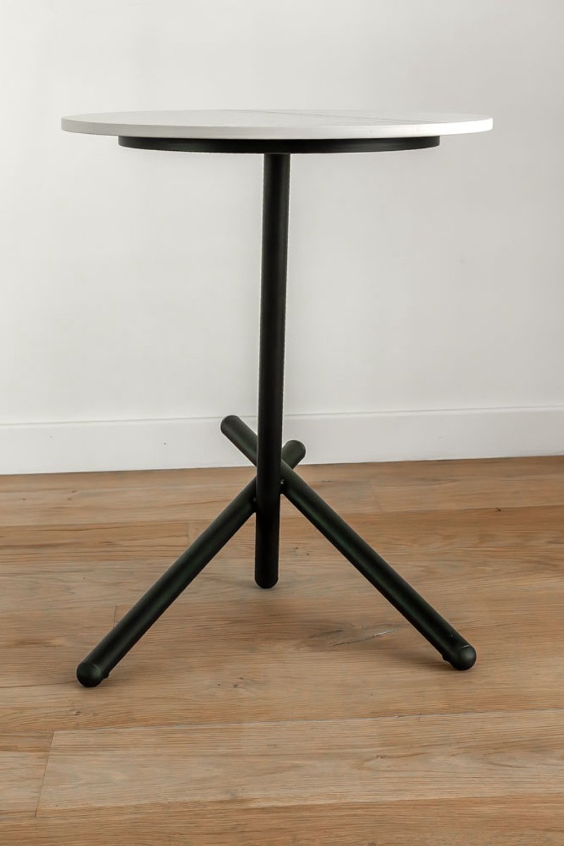 VLHOME Scandinavisch modern design keramische bijzettafel 40⌀ x 51H Zwart & wit