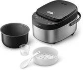 Bol.com Philips 3000-serie Minirijstkoker HD3093/80 - 0.85 L - 8 programma's - Zwart/Zilver aanbieding