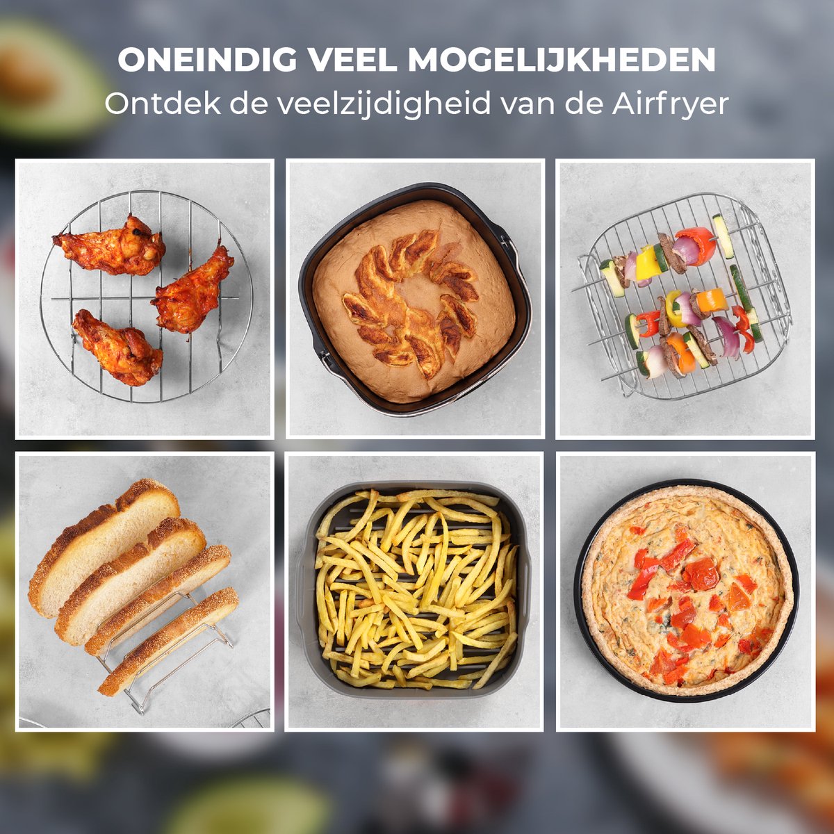 Fentic Airfryer Accessoires – Geschikt voor Airfryer XL en XXL – Met Airfryer Siliconen Bakje – ⌀ 20cm — afbeelding 4