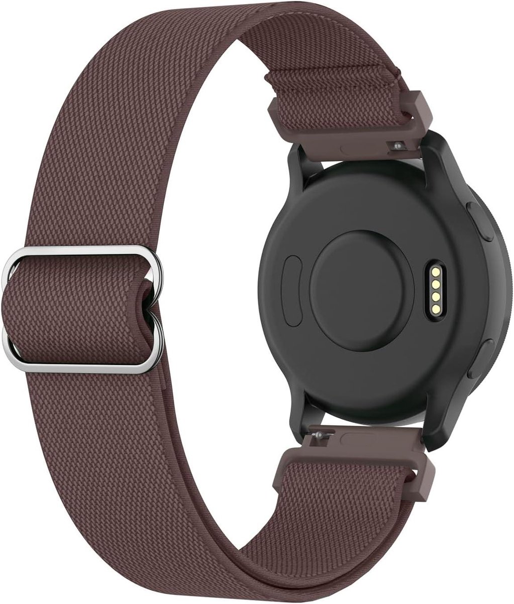 Elastic Adjustable 18mm Nylon Watch Band - Smoky Purple - Compatible with Garmin Venu 2S-Venu 3S-Vivoactive 4S-Vivomove 3S-Forerunner 255S-255S Music-Forerunner 265S