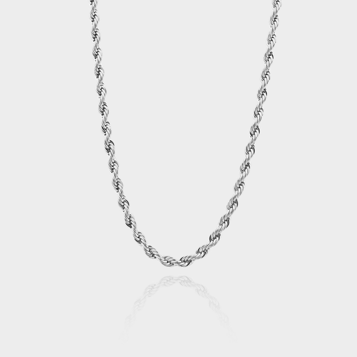 Rope Ketting 5 mm - Zilveren Schakelketting - 60 cm lang - Ketting Heren - Olympus Jewelry