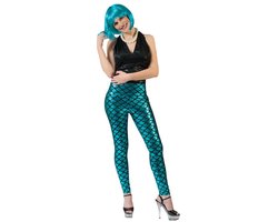 Blauwe zeemeermin legging voor vrouwen - Verkleedattribuut