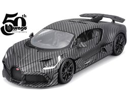 Bburago Bugatti Divo - Modelauto - Schaal 1:18 - Carbon/Blauw
