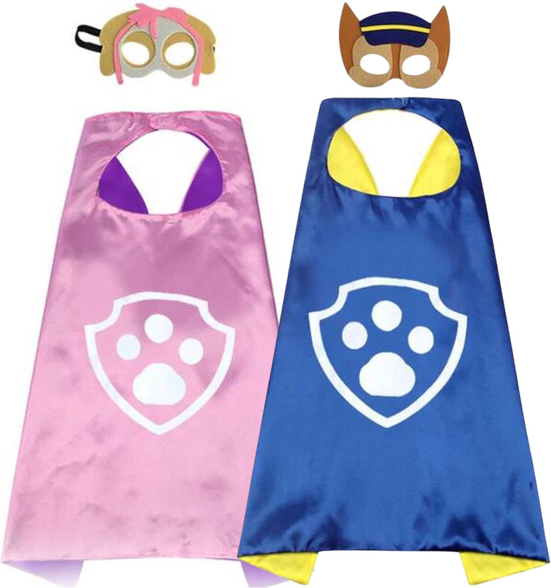 Joya Kids® van 2 Chase Skye Verkleedset | High Way Patrol Cape Chase Skye | Carnavalskleding | Kostuum | Verkleedpak | Verkleedkleren | Paw Pak Verkleedkleding | Masker kostuum