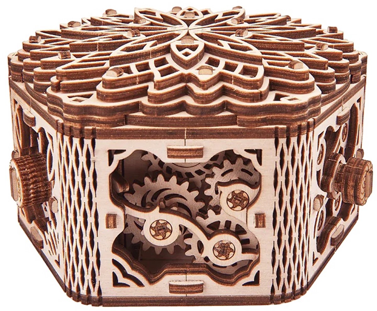 Wood Trick – Modelbouw 3D houten puzzel – Muziekdoos en sieradendoos Mysterieuze bloem - Mystery flower (WDTK045) – 278 stuks - Geen lijm noch verf nodig! — afbeelding 4