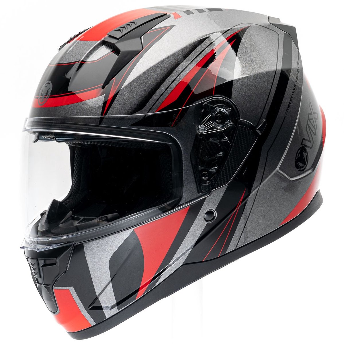 Motor Integraal Helm TEXEL EVO Zwart/Rood L van MOTOBLOUZ