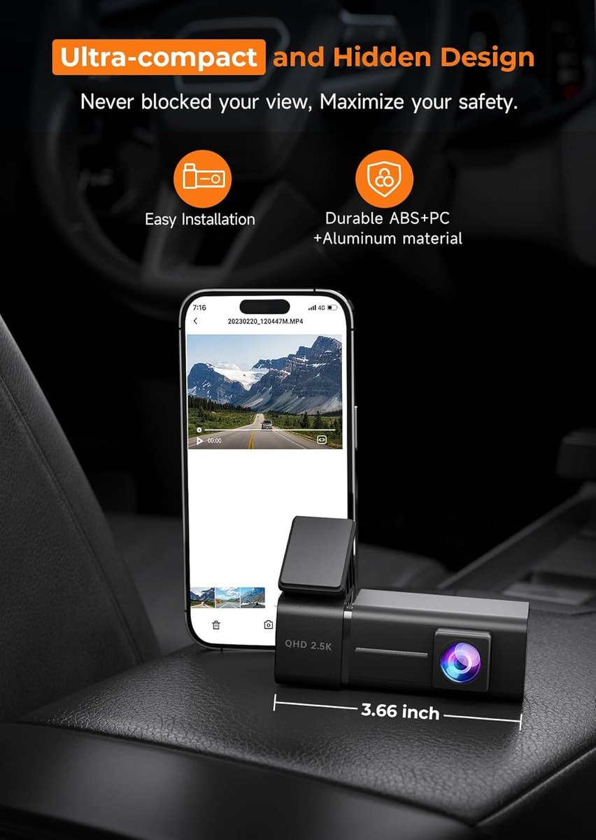 Dashcam - Daschcams - Auto - Camera - Vooruit - Achteruit - Video - Autobeveiliging - Parkeerbeveiliging - Recording - Dag en Nacht - Schadepreventie – foto 5