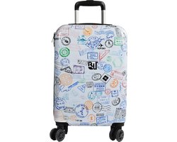 Stegman | PUUR Handbagage Koffer - Wit & Kleurrijk - Duurzaam met TSA-slot