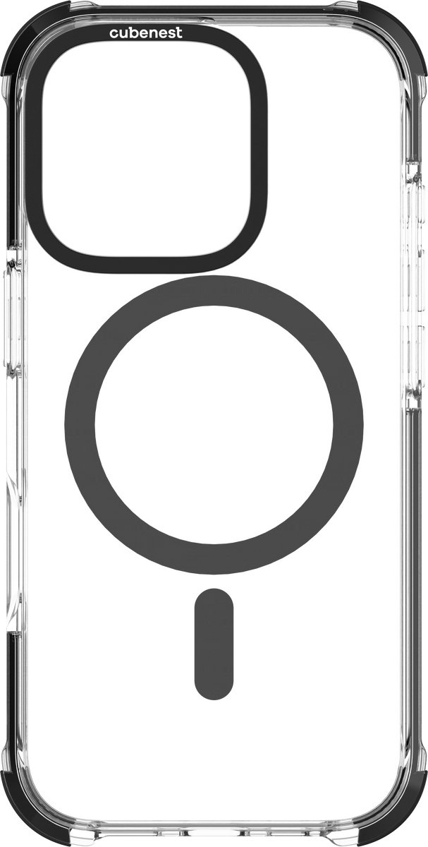 Cubenest iPhone 16 Pro hoesje MagPro Strong Guard Zwart - Magnetisch Hoesje - Schockproof hoesje