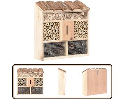vidaXL Insectenhotel - 30x10x30 cm - Vurenhout Insectenhotel - Insectenverblijf - Vlinderhotel - Bijenhotel - Tuincentrum