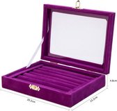 Ringen Display koffer Fluweel Paars Kleur