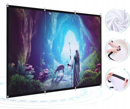 Écran de projection Vizual - Zenwire - Toile de projection - 120 pouces, 266 x 149 cm - 16:9 - Écran de projection - Toile de projection pliable - Extensible - Écran de projection