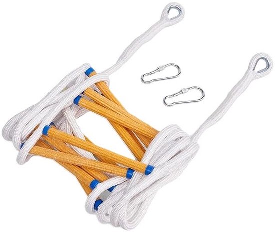 Vluchtladder 5 meter touw, brandladder, touwladder, vluchtladder balkon, brandvluchtladder - EN131-6 goedgekeurd - 5 meter - Tot 150kg