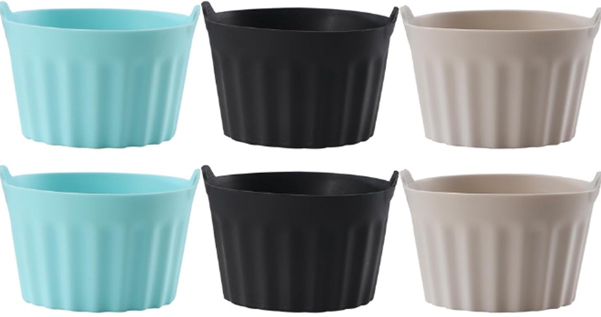 6 stuks - Siliconen - Cupcake vorm - Muffin - Bakvorm - Taart - Gebak - Koekjes - Cake - Chocolade - Herbruikbaar - BPA vrij - Rond - Siliconen cupcakevormpjes - Hittebestendige Muffinvormpjes - Koken & Bakken - voor de Oven