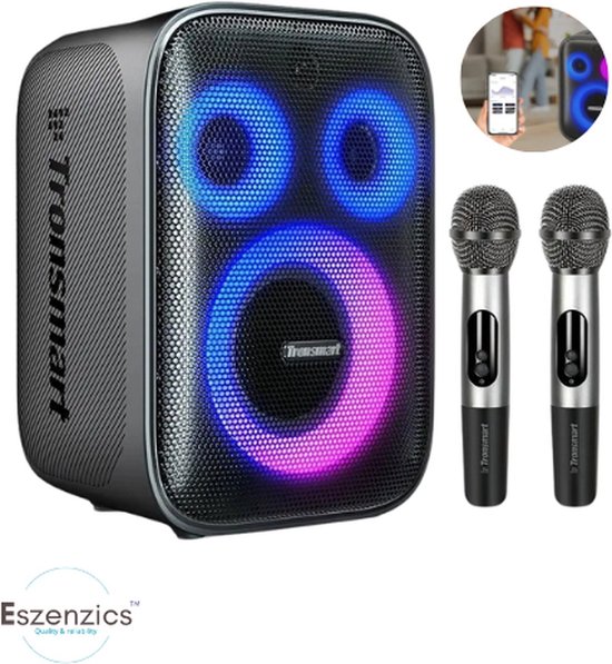 Vocal-Star Machine à karaoké, haut-parleur barre de son 300 W, 2 microphones UHF sans fil Vocal-Star Machine à karaoké, haut-parleur barre de son 300 W, 2 microphones UHF sans fil