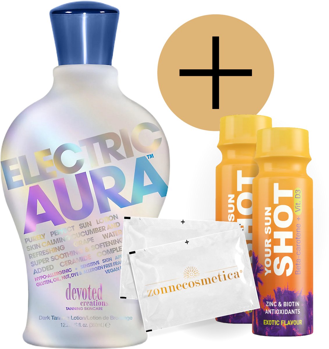 Devoted Creations - Electric Aura + 2 Your Sun Shots + 2 Verfrissingsdoekjes