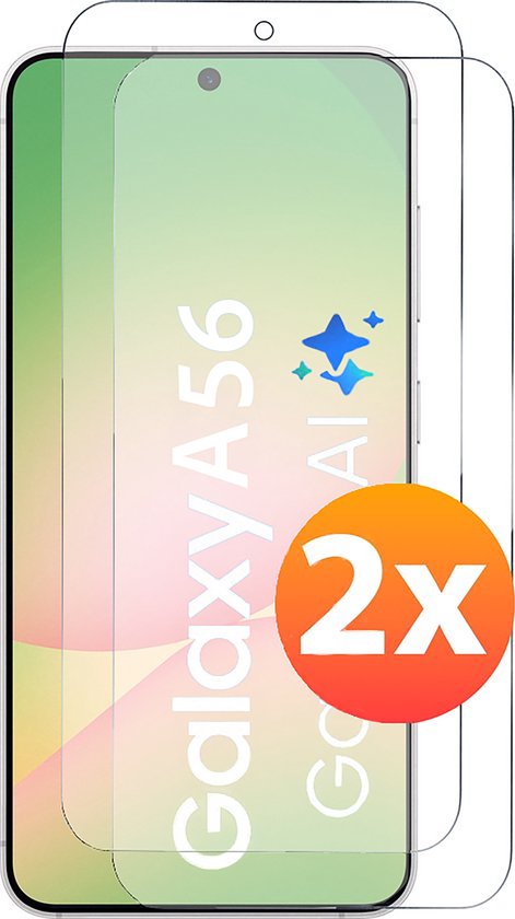 Screenprotector Geschikt voor Samsung A56 Screen protector Tempered Gehard galaxy glas - 2 stuks beschermglas