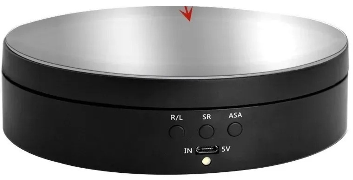 WiseGoods Premium Elektrisch Draaiplateau Zwart - Compacte 13.8CM Draaischijf Voor Productfotografie - Draadloos Bediend
