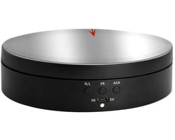 WiseGoods Premium Elektrisch Draaiplateau Zwart - Compacte 13.8CM Draaischijf Voor Productfotografie - Draadloos Bediend