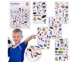Real Madrid Kleurrijke stickerset, stickers voor kinderen, voetbal 5 vellen